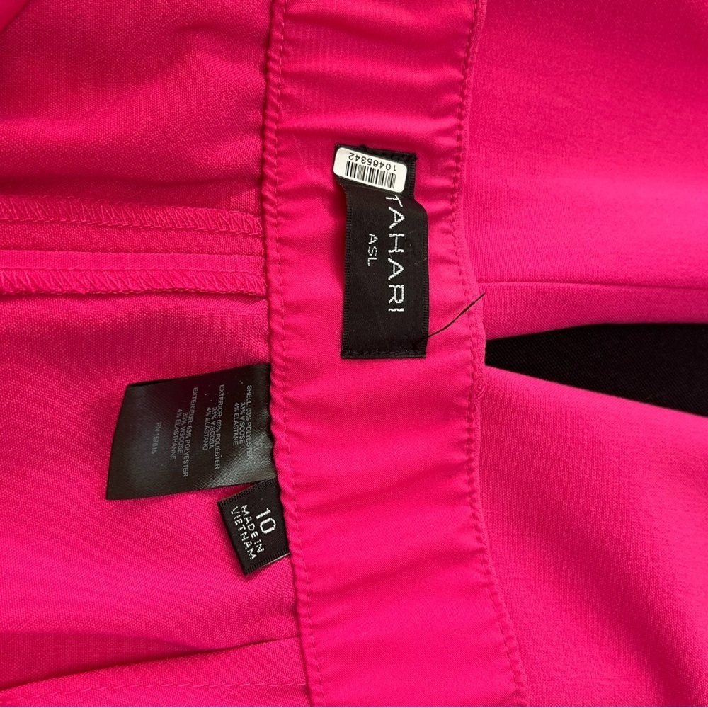Tahari ASL Wide Leg Crop Pants Pink Sz 10 - Picture 2 of 2